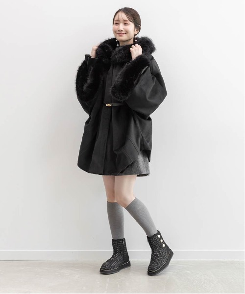RANDA(ランダ)の「モノグラムパーツキルティングムートンブーツ(ブーツ・レディース・ブラック/アイボリー/ベージュ・M/L/S/LL)」の12枚目の写真