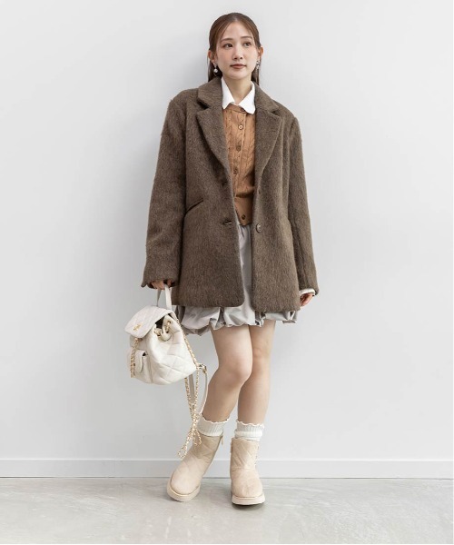 RANDA(ランダ)の「モノグラムパーツキルティングムートンブーツ(ブーツ・レディース・ブラック/アイボリー/ベージュ・M/L/S/LL)」の19枚目の写真