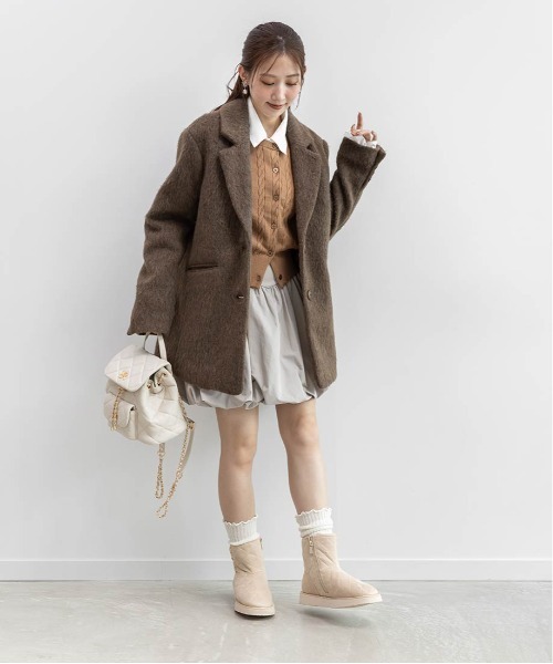 RANDA(ランダ)の「モノグラムパーツキルティングムートンブーツ(ブーツ・レディース・ブラック/アイボリー/ベージュ・M/L/S/LL)」の21枚目の写真