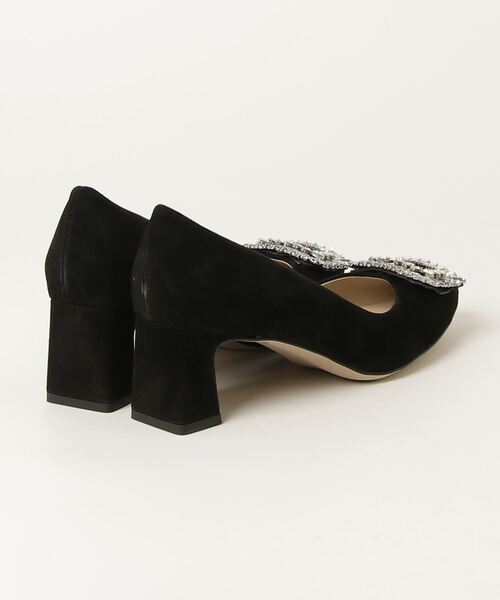 CORSO ROMA，9（コルソローマ）の「CORSO ROMA 9 TOSCA5027 Bijou buckle suede middle-heel pumps コルソローマ トスカ ビジューバックル スエード ミドルヒール パンプス パンプス（パンプス・レディース・ブラック/ベージュ・37/38/39/36）」の3枚目の写真