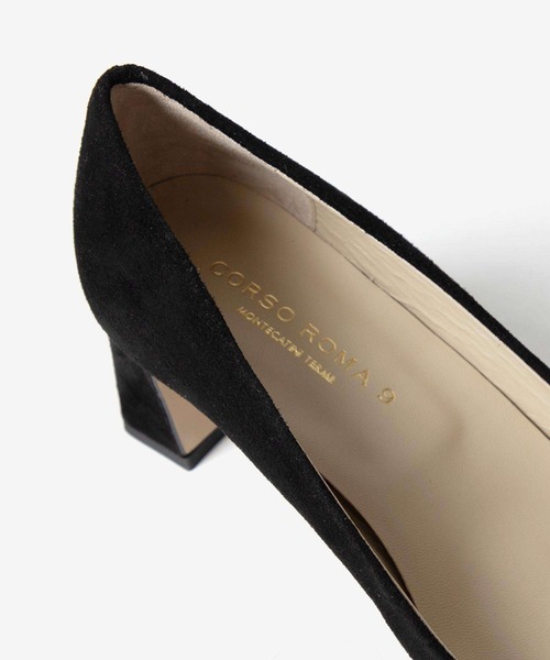 CORSO ROMA，9（コルソローマ）の「CORSO ROMA 9 TOSCA5027 Bijou buckle suede middle-heel pumps コルソローマ トスカ ビジューバックル スエード ミドルヒール パンプス パンプス（パンプス・レディース・ブラック/ベージュ・37/38/39/36）」の7枚目の写真