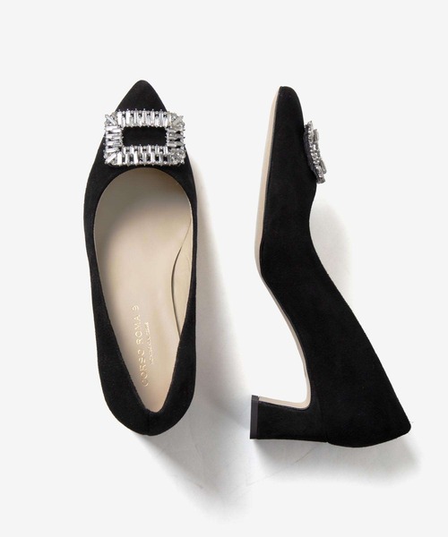 CORSO ROMA，9（コルソローマ）の「CORSO ROMA 9 TOSCA5027 Bijou buckle suede middle-heel pumps コルソローマ トスカ ビジューバックル スエード ミドルヒール パンプス パンプス（パンプス・レディース・ブラック/ベージュ・37/38/39/36）」の15枚目の写真