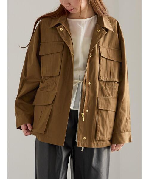 Te chichi（テチチ）の「ミリタリージャケット《2025Autumn catalog vol.2 item》（ノーカラージャケット・レディース・オフホワイト/カーキ・F）」の14枚目の写真