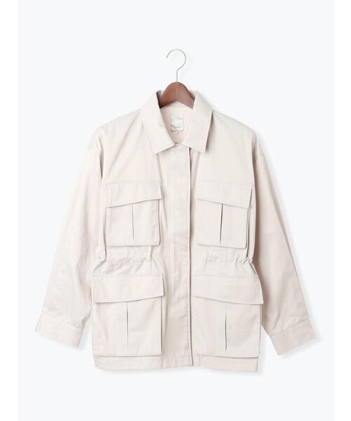 Te chichi（テチチ）の「ミリタリージャケット《2025Autumn catalog vol.2 item》（ノーカラージャケット・レディース・オフホワイト/カーキ・F）」の3枚目の写真