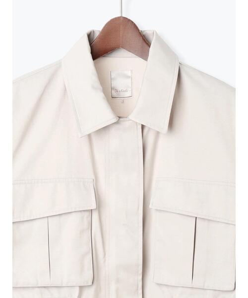 Te chichi（テチチ）の「ミリタリージャケット《2025Autumn catalog vol.2 item》（ノーカラージャケット・レディース・オフホワイト/カーキ・F）」の5枚目の写真