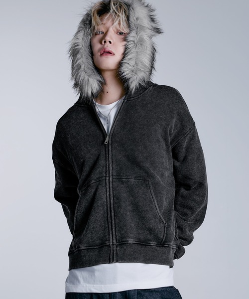 セール】ヘビーウェイト裏毛ZIPファーパーカー【UNISEX】（パーカー