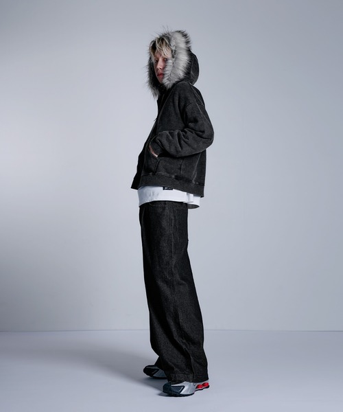 MSG(エムエスジー)の「ヘビーウェイト裏毛ZIPファーパーカー【UNISEX】(パーカー・メンズ・ブラック/グレー/アッシュ/ブラック系1/ブラウン・S/M/L/XL)」の17枚目の写真
