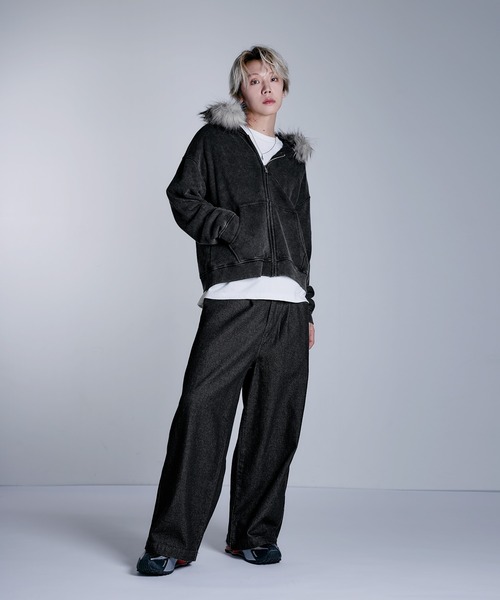 MSG(エムエスジー)の「ヘビーウェイト裏毛ZIPファーパーカー【UNISEX】(パーカー・メンズ・ブラック/グレー/アッシュ/ブラック系1/ブラウン・S/M/L/XL)」の12枚目の写真