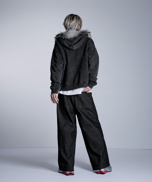 MSG(エムエスジー)の「ヘビーウェイト裏毛ZIPファーパーカー【UNISEX】(パーカー・メンズ・ブラック/グレー/アッシュ/ブラック系1/ブラウン・S/M/L/XL)」の13枚目の写真