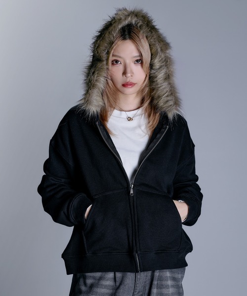 MSG（エムエスジー）の「ヘビーウェイト裏毛ZIPファーパーカー【UNISEX