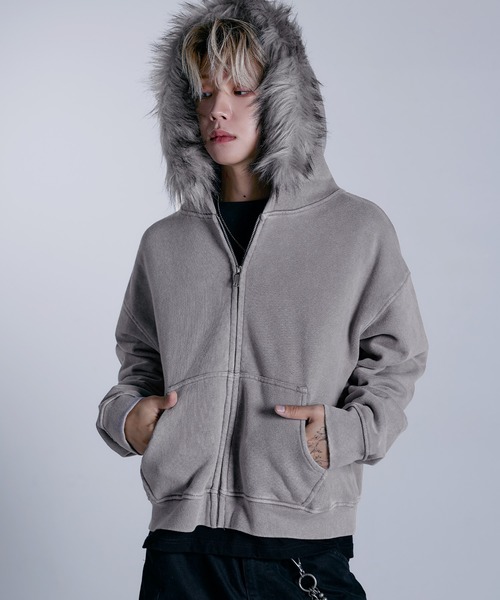 セール】ヘビーウェイト裏毛ZIPファーパーカー【UNISEX】（パーカー