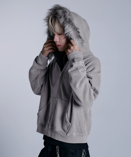 セール】ヘビーウェイト裏毛ZIPファーパーカー【UNISEX】（パーカー