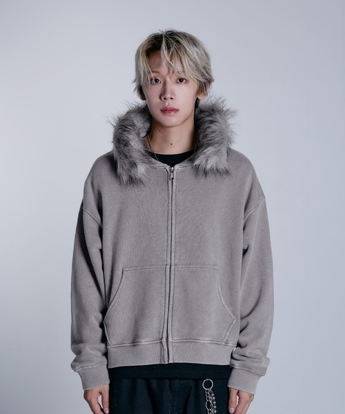 セール】ヘビーウェイト裏毛ZIPファーパーカー【UNISEX】（パーカー