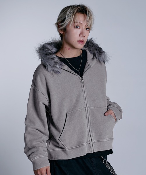 セール】ヘビーウェイト裏毛ZIPファーパーカー【UNISEX】（パーカー
