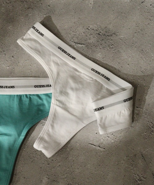 GUESS JEANS（ゲスジーンズ）の「GUESS JEANS GJ THONG  ゲス Tバックショーツ パンツ（ショーツ・レディース・グリーン/ホワイト・S/M/L）」の2枚目の写真