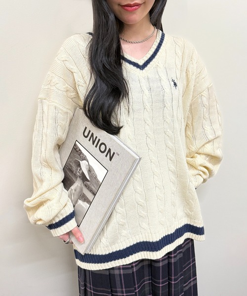 セール】【U.S. POLO ASSN.】ロイヤルヤーンオーバーチルデンニット