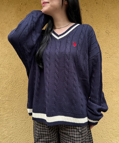 U.S. POLO ASSN.(ユーエスポロアッスン)の「【U.S. POLO ASSN.】ロイヤルヤーンオーバーチルデンニットセーター ウィメンズ~メンズまで着れるサイズ感(ニット/セーター・レディース・アイボリー/ネイビー/バーガンディー・S/M)」の18枚目の写真