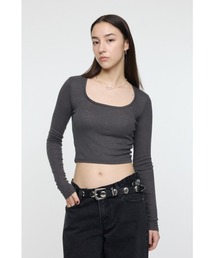 SCOOP NECK ロングスリーブTシャツ