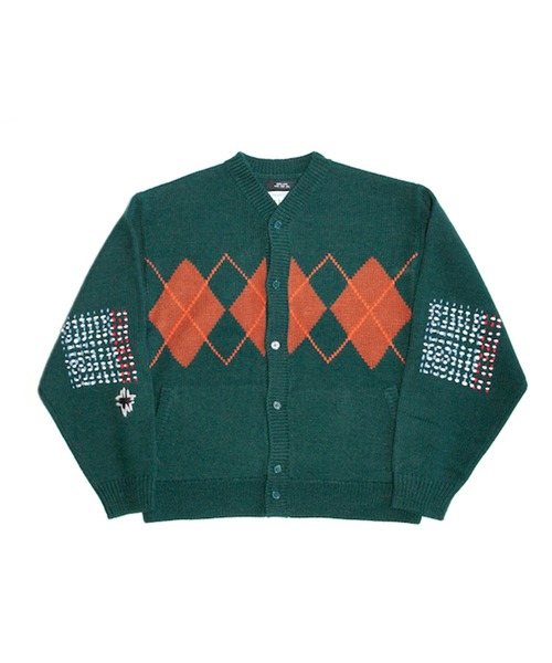 RICE NINE TEN(ライスナインテン)の「ARGYLE CARDIGAN(カーディガン/ボレロ・メンズ・オリーブ/ネイビー/ワイン・2/1)」の3枚目の写真