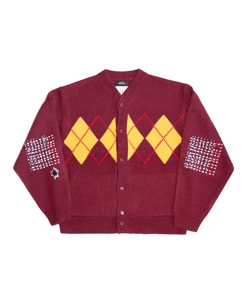 RICE NINE TEN(ライスナインテン)の「ARGYLE CARDIGAN(カーディガン/ボレロ・メンズ・オリーブ/ネイビー/ワイン・2/1)」の2枚目の写真