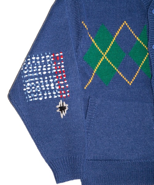 RICE NINE TEN(ライスナインテン)の「ARGYLE CARDIGAN(カーディガン/ボレロ・メンズ・オリーブ/ネイビー/ワイン・2/1)」の7枚目の写真