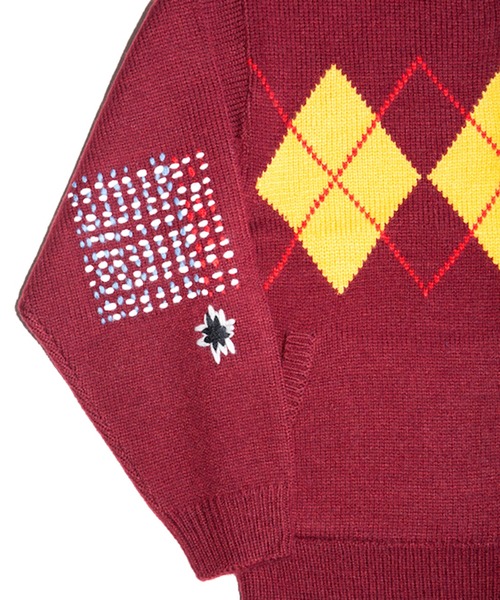 RICE NINE TEN(ライスナインテン)の「ARGYLE CARDIGAN(カーディガン/ボレロ・メンズ・オリーブ/ネイビー/ワイン・2/1)」の9枚目の写真