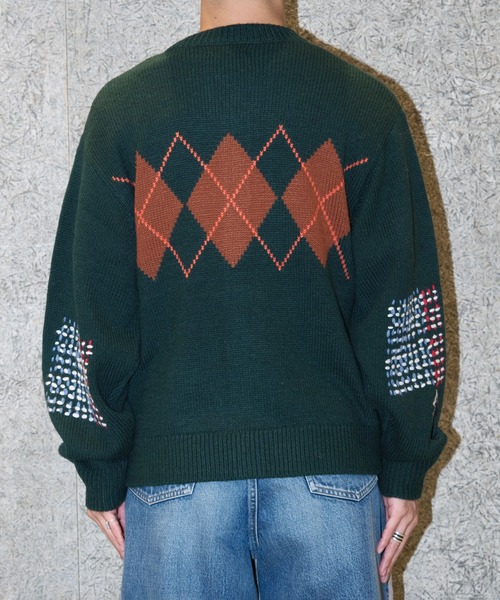 RICE NINE TEN(ライスナインテン)の「ARGYLE CARDIGAN(カーディガン/ボレロ・メンズ・オリーブ/ネイビー/ワイン・2/1)」の14枚目の写真