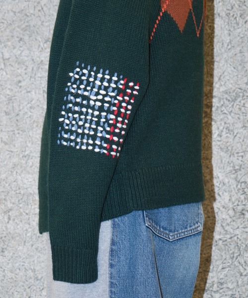 RICE NINE TEN(ライスナインテン)の「ARGYLE CARDIGAN(カーディガン/ボレロ・メンズ・オリーブ/ネイビー/ワイン・2/1)」の19枚目の写真