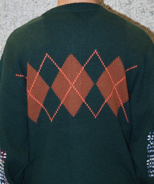 RICE NINE TEN(ライスナインテン)の「ARGYLE CARDIGAN(カーディガン/ボレロ・メンズ・オリーブ/ネイビー/ワイン・2/1)」の17枚目の写真