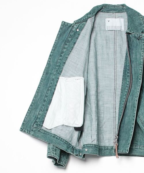 VOAAOV(ヴォアーブ)の「【VOAAOV】 RANDOM CRUNCH DENIM Oversize Blouson - used(デニムジャケット・メンズ・グリーン・2/1/0)」の7枚目の写真