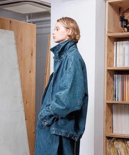 VOAAOV(ヴォアーブ)の「【VOAAOV】 RANDOM CRUNCH DENIM Oversize Blouson - used(デニムジャケット・メンズ・グリーン・2/1/0)」の2枚目の写真