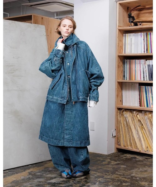 VOAAOV(ヴォアーブ)の「【VOAAOV】 RANDOM CRUNCH DENIM Oversize Blouson - used(デニムジャケット・メンズ・グリーン・2/1/0)」の3枚目の写真