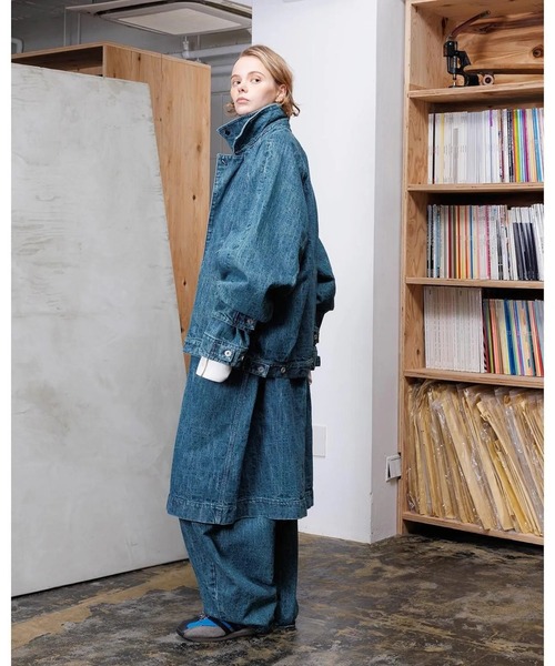 VOAAOV(ヴォアーブ)の「【VOAAOV】 RANDOM CRUNCH DENIM Oversize Blouson - used(デニムジャケット・メンズ・グリーン・2/1/0)」の4枚目の写真