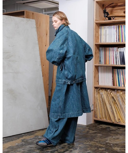 VOAAOV(ヴォアーブ)の「【VOAAOV】 RANDOM CRUNCH DENIM Oversize Blouson - used(デニムジャケット・メンズ・グリーン・2/1/0)」の5枚目の写真