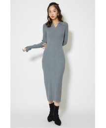 スキッパーニットワンピース 秋服 冬服
