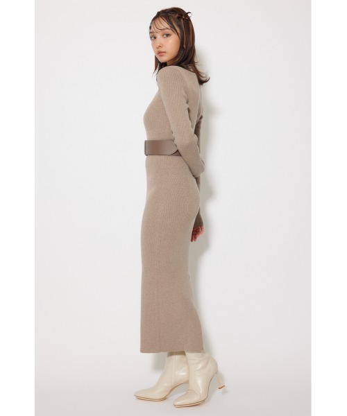 rienda（リエンダ）の「スキッパーニットワンピース 秋服 冬服（ワンピース・レディース・ライトピンク/ブラック/グレー/ベージュ・FREE）」の15枚目の写真