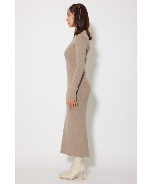 rienda（リエンダ）の「スキッパーニットワンピース 秋服 冬服（ワンピース・レディース・ライトピンク/ブラック/グレー/ベージュ・FREE）」の19枚目の写真