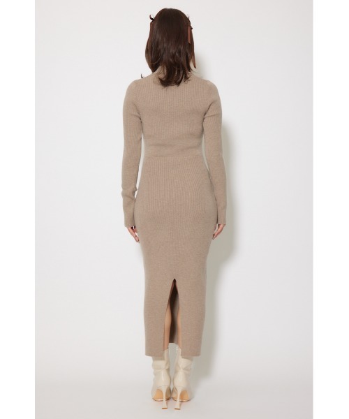 rienda（リエンダ）の「スキッパーニットワンピース 秋服 冬服（ワンピース・レディース・ライトピンク/ブラック/グレー/ベージュ・FREE）」の10枚目の写真