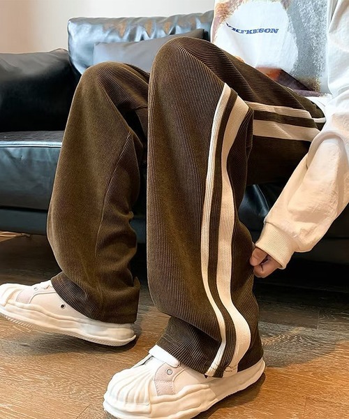 SBG（エスビー）の「SBG サイドストライプ ルーズシルエットパンツ（スラックス・メンズ・ブラウン/アイボリー/ブラック・MEDIUM/LARGE/X-LARGE）」の14枚目の写真