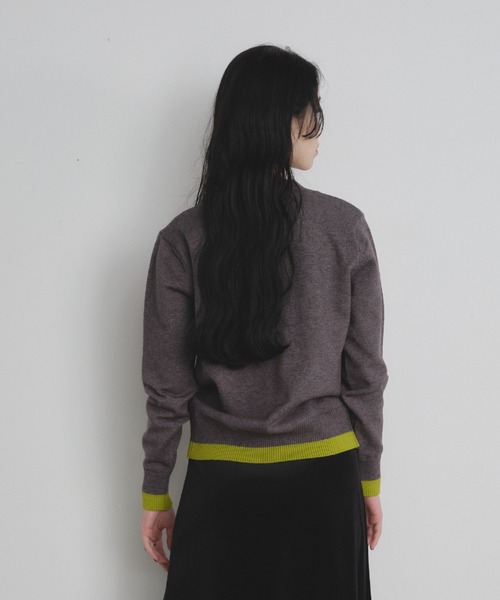 Shelly island（シェリーアイランド）の「バイカラークルーネックカーディガン（カーディガン/ボレロ・レディース・ブラウン/レッド/グレー・FREE）」の19枚目の写真