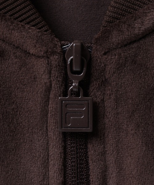 FILA（フィラ）の「FILA VEROUR JACKET フィラ ジップアップ ベロアジャケット（ブルゾン・レディース・ブラック/ワイン/ブラウン・M/L/XL）」の8枚目の写真