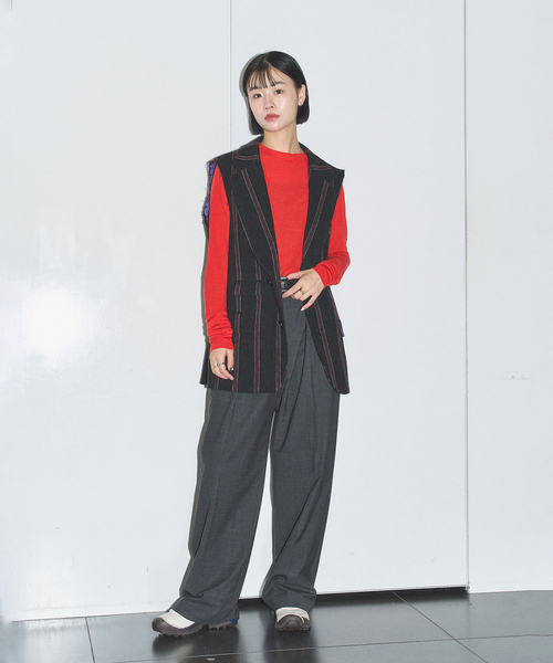 SAYAKADAVIS（サヤカディヴィス）の「SAYAKA DAVIS LONG SLEEVE TEE VCS41-TCJ：カットソー（Tシャツ/カットソー・レディース・アイボリー/レッド・SMALL）」の16枚目の写真