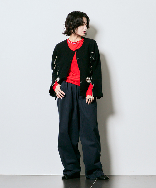 SAYAKADAVIS（サヤカディヴィス）の「SAYAKA DAVIS LONG SLEEVE TEE VCS41-TCJ：カットソー（Tシャツ/カットソー・レディース・アイボリー/レッド・SMALL）」の3枚目の写真