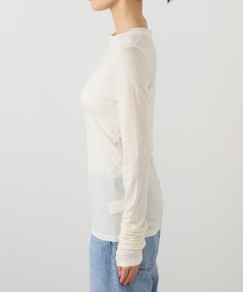 SAYAKADAVIS（サヤカディヴィス）の「SAYAKA DAVIS LONG SLEEVE TEE VCS41-TCJ：カットソー（Tシャツ/カットソー・レディース・アイボリー/レッド・SMALL）」の5枚目の写真