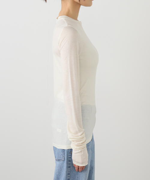 SAYAKADAVIS（サヤカディヴィス）の「SAYAKA DAVIS LONG SLEEVE TEE VCS41-TCJ：カットソー（Tシャツ/カットソー・レディース・アイボリー/レッド・SMALL）」の7枚目の写真