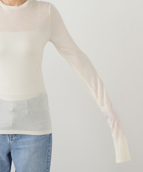 SAYAKADAVIS（サヤカディヴィス）の「SAYAKA DAVIS LONG SLEEVE TEE VCS41-TCJ：カットソー（Tシャツ/カットソー・レディース・アイボリー/レッド・SMALL）」の8枚目の写真