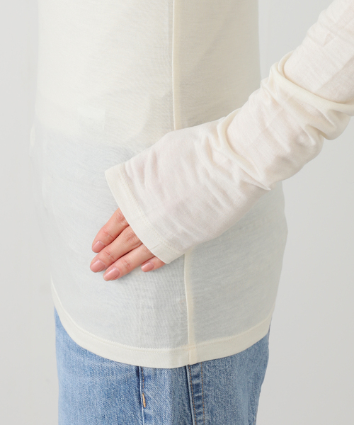 SAYAKADAVIS（サヤカディヴィス）の「SAYAKA DAVIS LONG SLEEVE TEE VCS41-TCJ：カットソー（Tシャツ/カットソー・レディース・アイボリー/レッド・SMALL）」の9枚目の写真