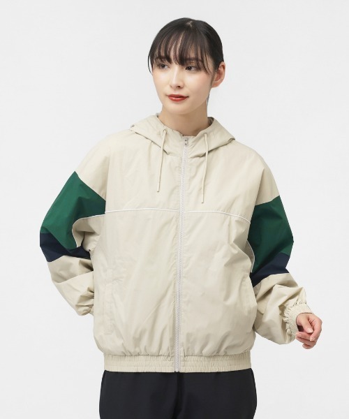 TIGORA(ティゴラ)の「ティゴラ TIGORA iHEATウィンドジャケット(ナイロンジャケット・レディース・ネイビー/ブラック/ホワイト×グリーン・L/XL/M/S)」の2枚目の写真