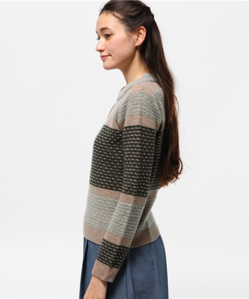 Sheta（シータ）の「柄ボーダーPO（ニット/セーター・レディース・ブルー/グリーン・FREE）」の4枚目の写真