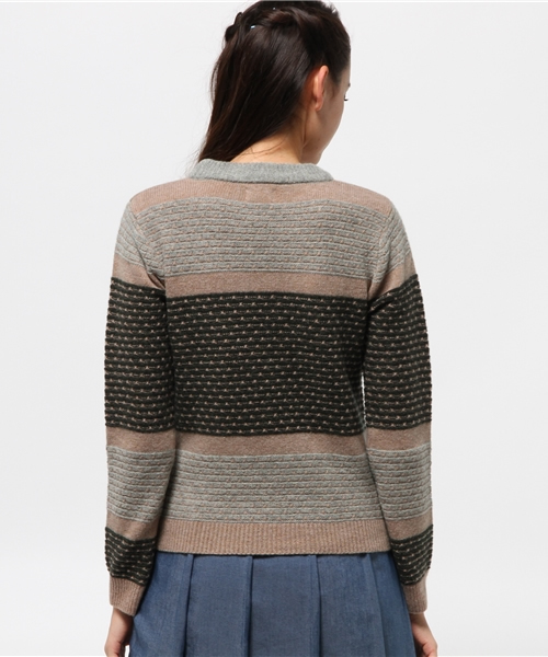 Sheta（シータ）の「柄ボーダーPO（ニット/セーター・レディース・ブルー/グリーン・FREE）」の5枚目の写真